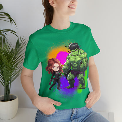 Hulk Loves Black Widow Jersey Short Sleeve Tee