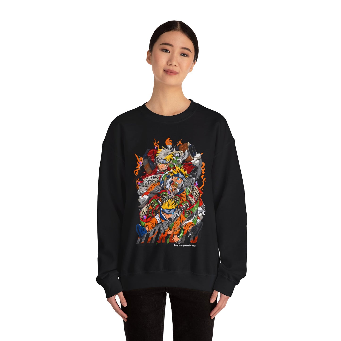 The many faces of Naruto Unisex Heavy Blend™ Crewneck Sweatshirt