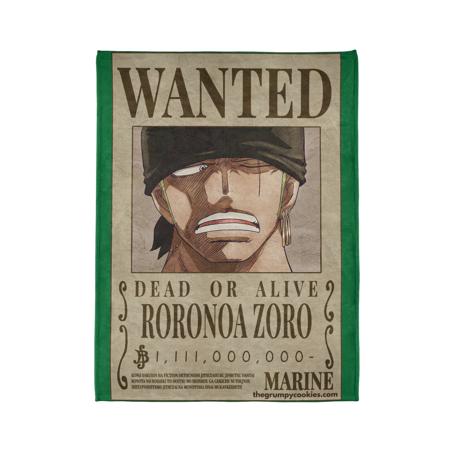 Zoro Wanted Poster Polyester Blanket