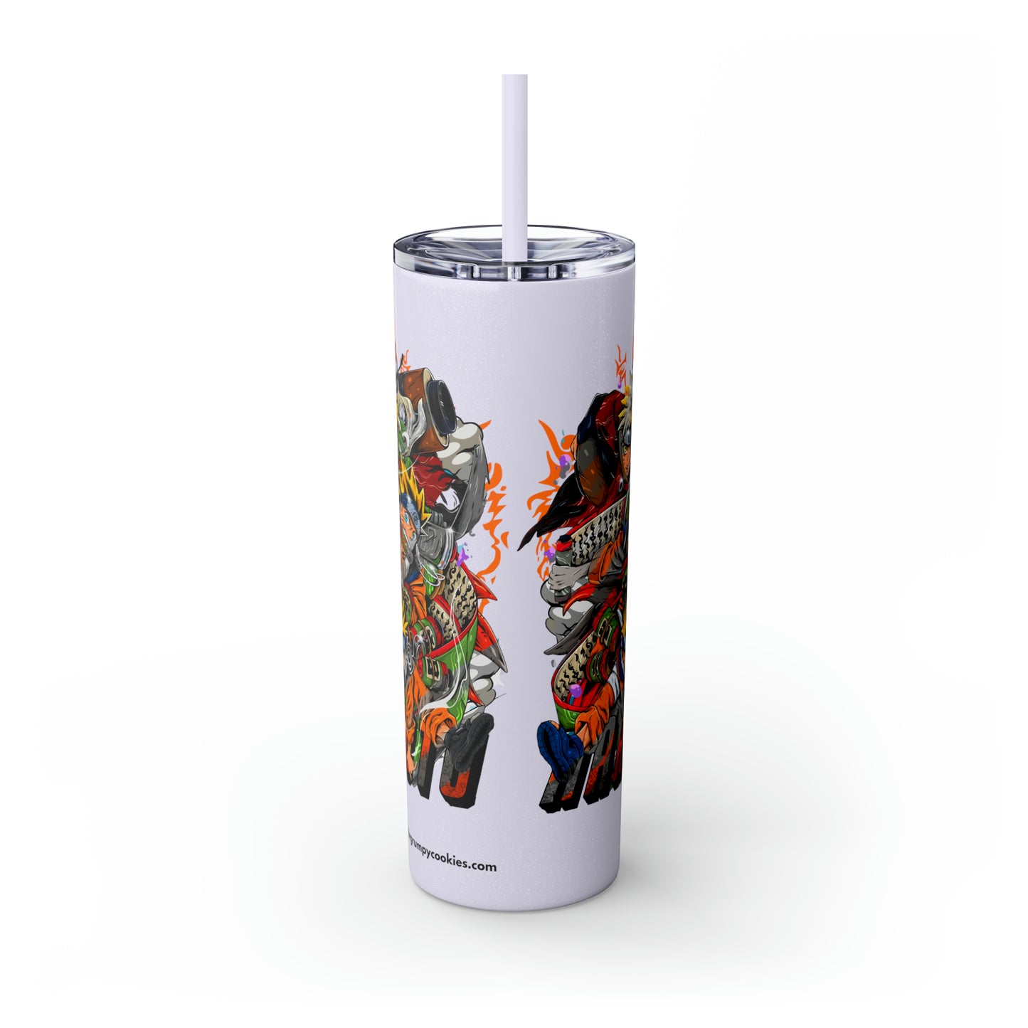 The Many Faces of Naruto Skinny Tumbler with Straw, 20oz