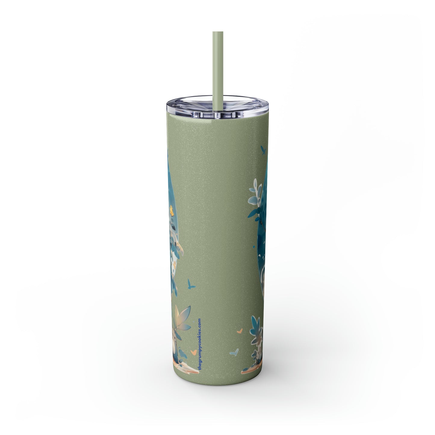 Totoro In Space Skinny Tumbler with Straw, 20oz