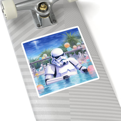 Storm Trooper at the Pool Party Kiss-Cut Stickers