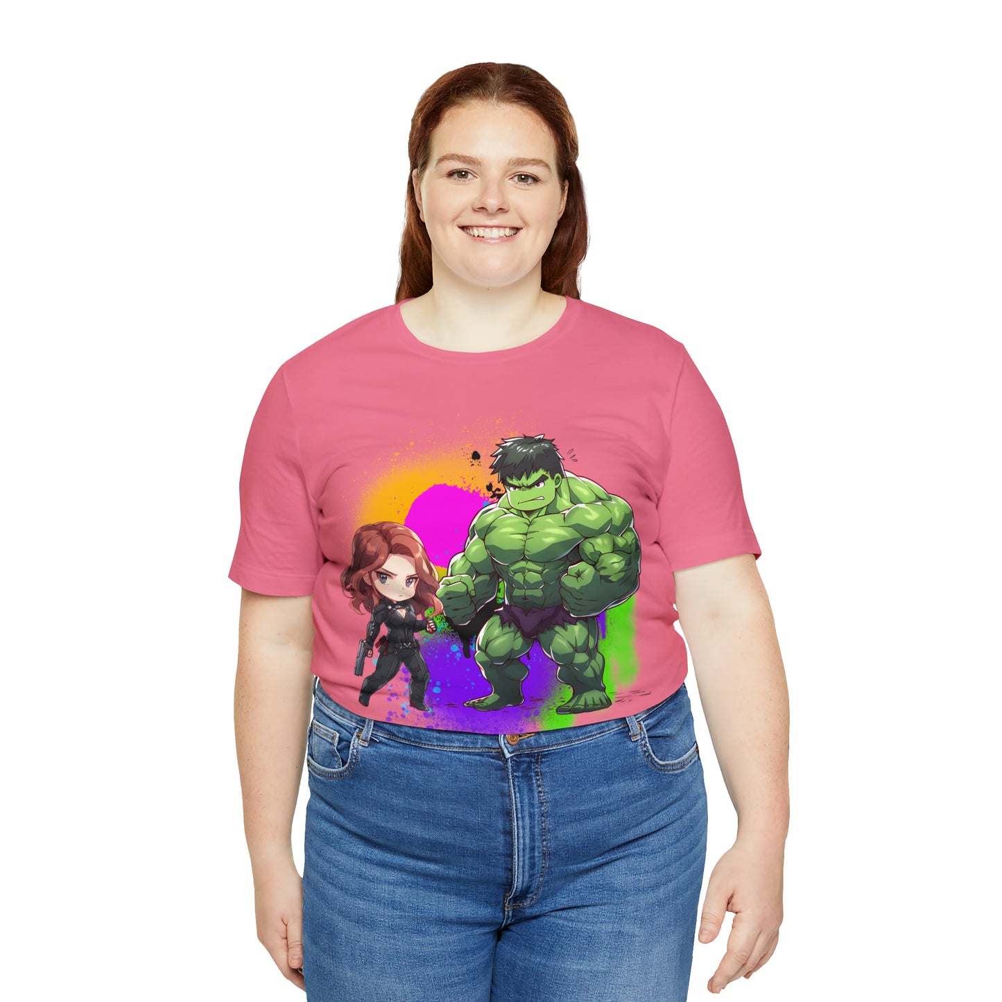 Hulk Loves Black Widow Jersey Short Sleeve Tee