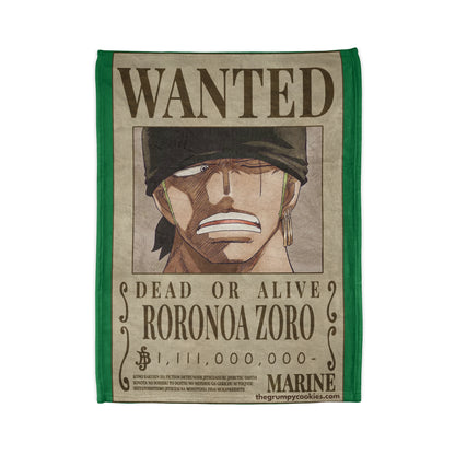 Zoro Wanted Poster Polyester Blanket