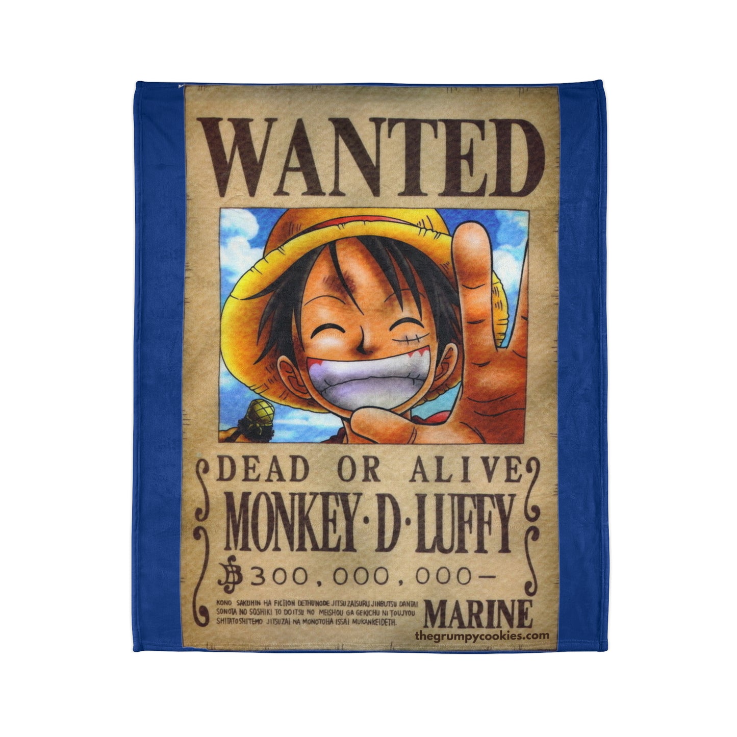 Luffy Wanted Poster Polyester Blanket