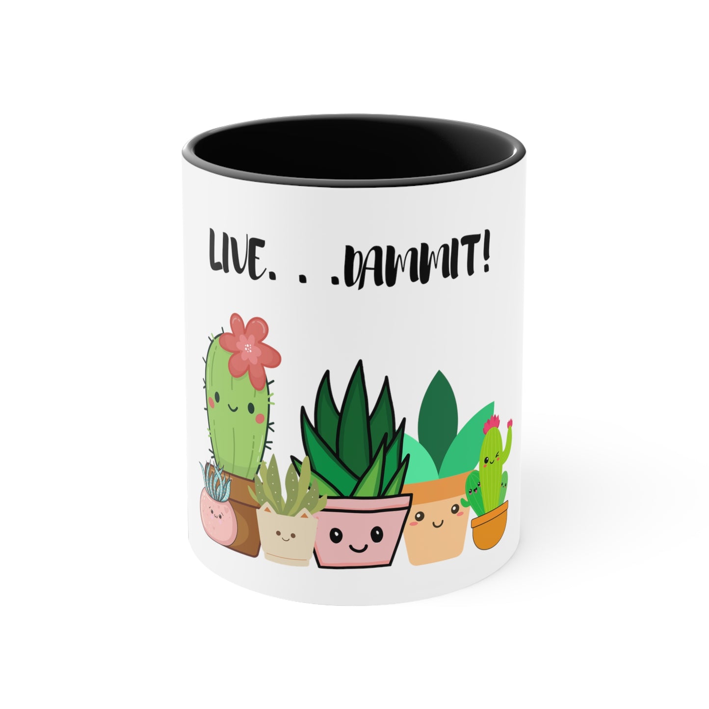 Live Dammit Accent Coffee Mug, 11oz