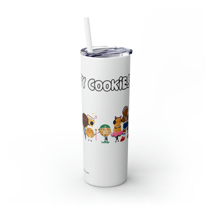 The Grumpy Cookies Crew Skinny Tumbler with Straw, 20oz