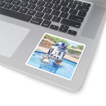 R2D2 at the Pool Party Kiss-Cut Stickers