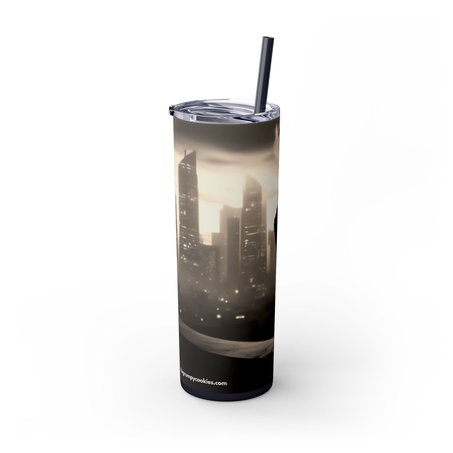 Spike in the City Skinny Tumbler with Straw, 20oz