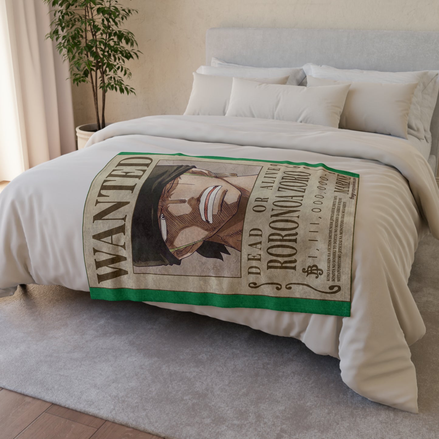 Zoro Wanted Poster Polyester Blanket