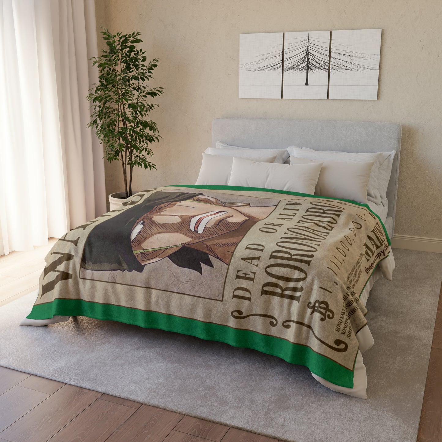 Zoro Wanted Poster Polyester Blanket