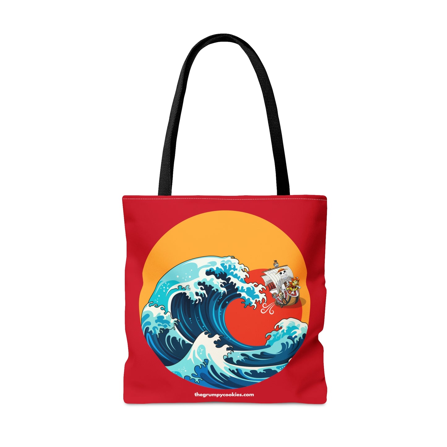 Red Riding the Wave Tote Bag