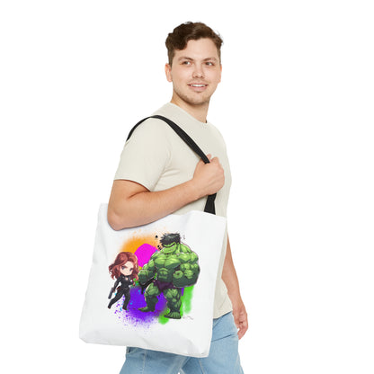 Hulk Loves Black Widow White Tote Bag