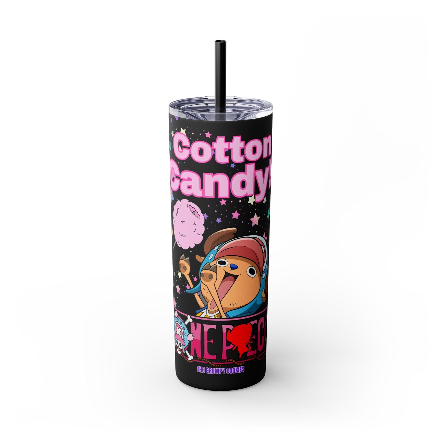 One Piece - Chopper Loves Cotton Candy Skinny Tumbler with Straw, 20oz