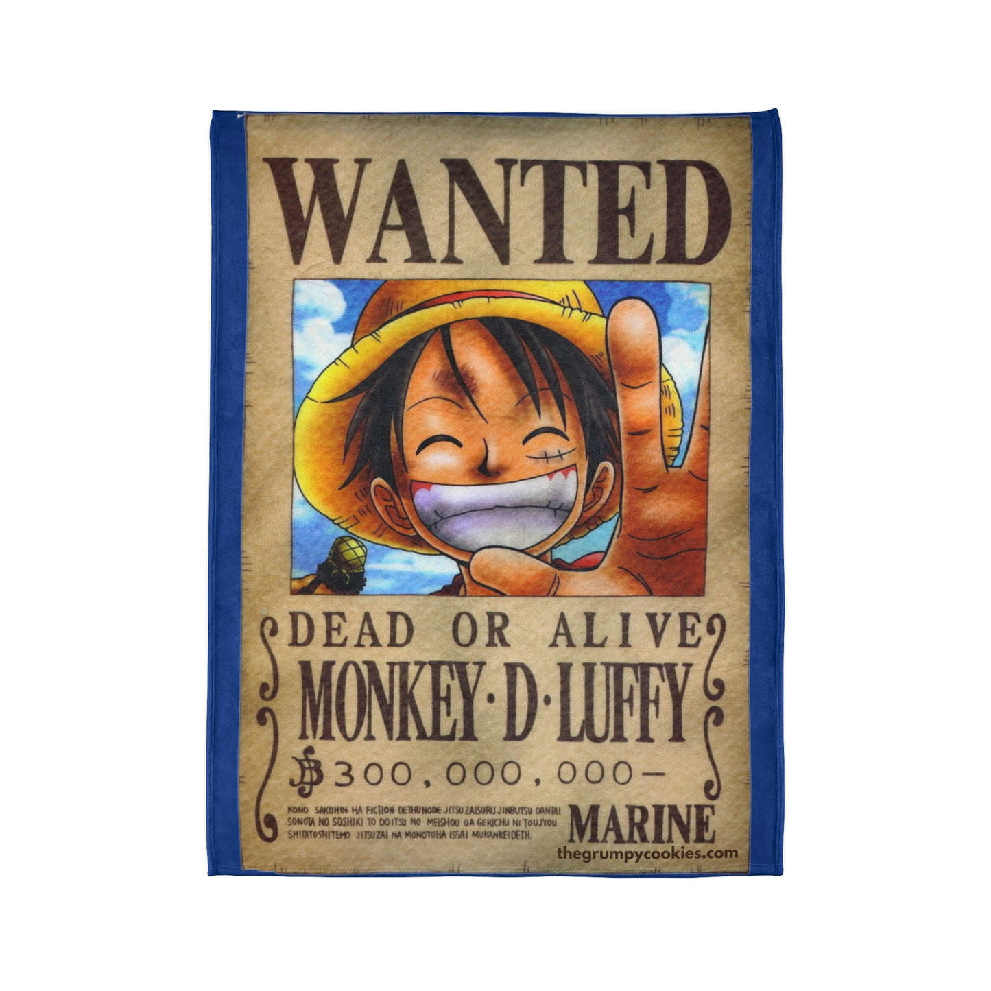 Luffy Wanted Poster Polyester Blanket