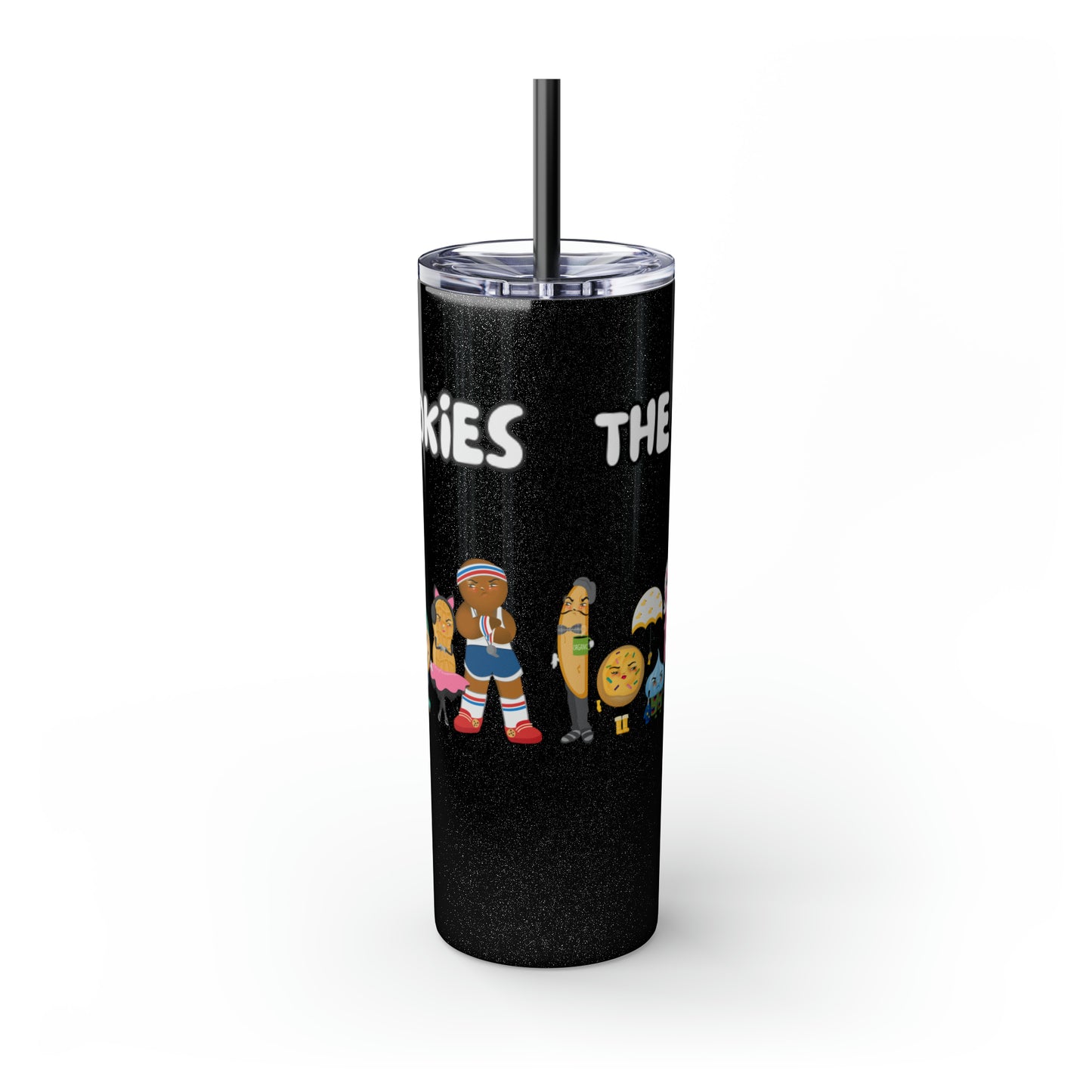 The Grumpy Cookies Crew Skinny Tumbler with Straw, 20oz