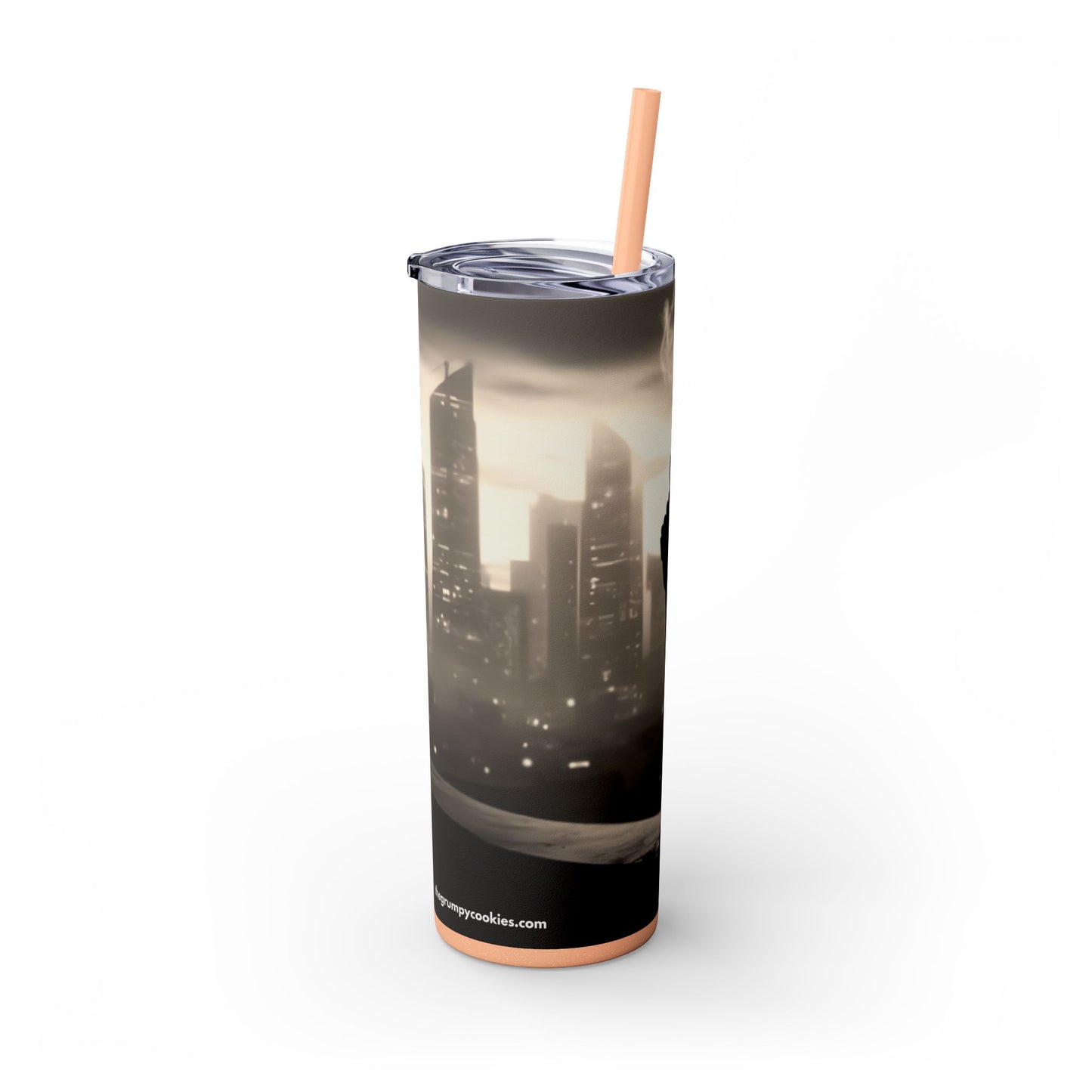 Spike in the City Skinny Tumbler with Straw, 20oz