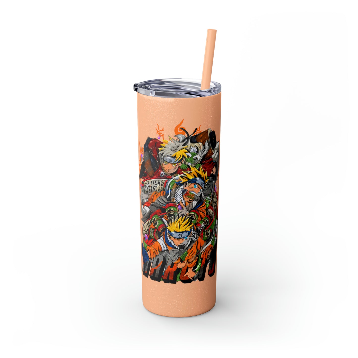 The Many Faces of Naruto Skinny Tumbler with Straw, 20oz