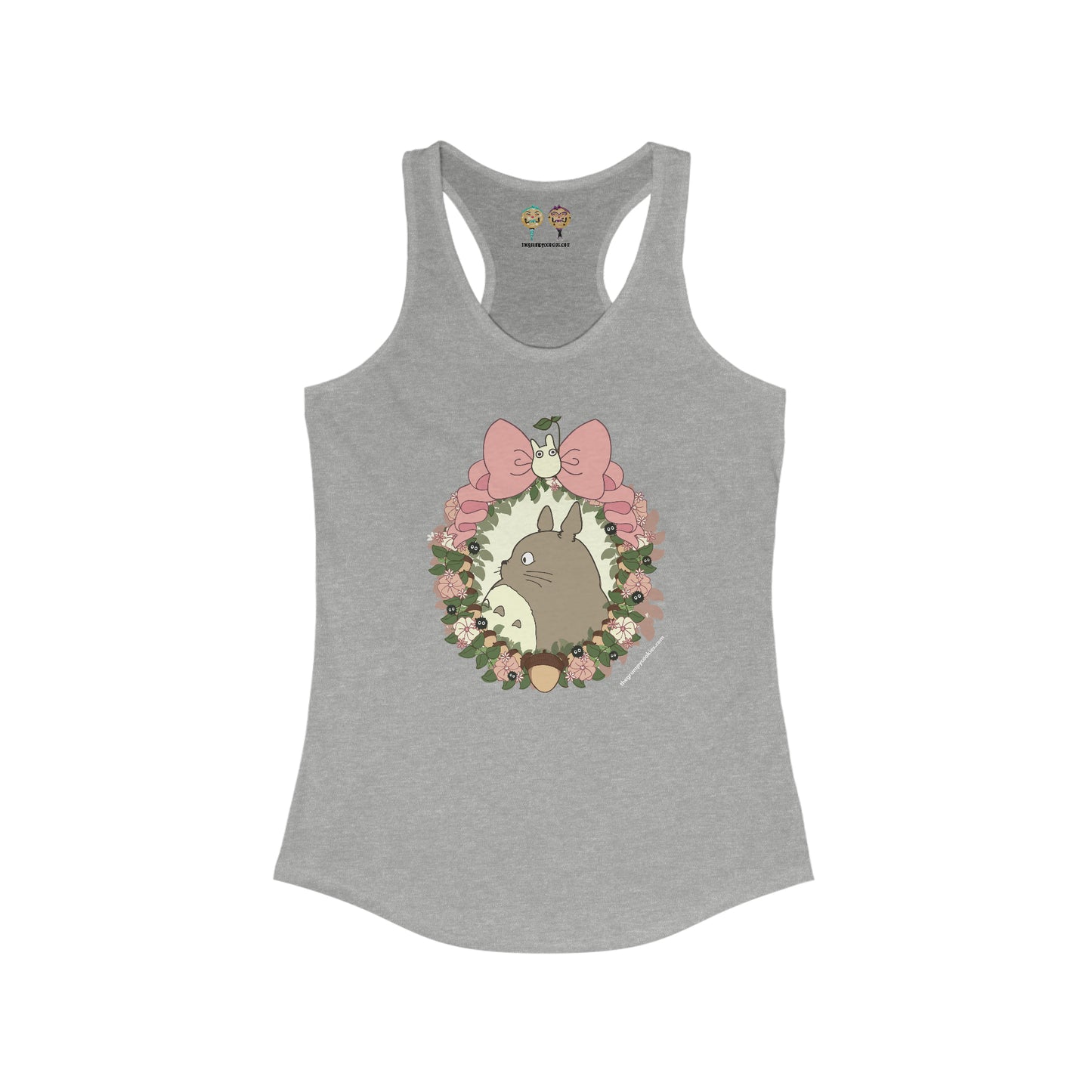 Totoro Wreathed in Cuteness Women's Ideal Racerback Tank