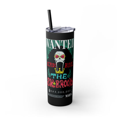 One Piece - Brook Wanted Poster Tumbler with Straw, 20oz