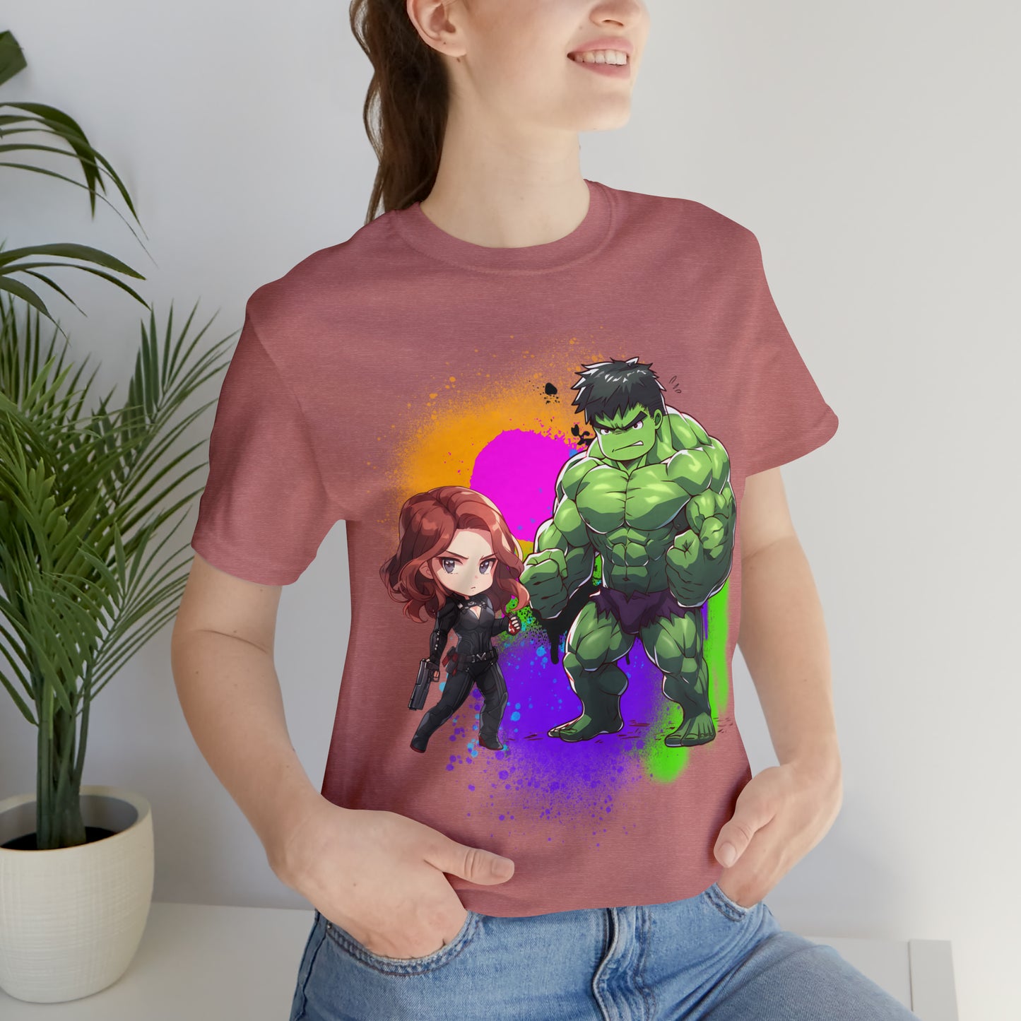 Hulk Loves Black Widow Jersey Short Sleeve Tee