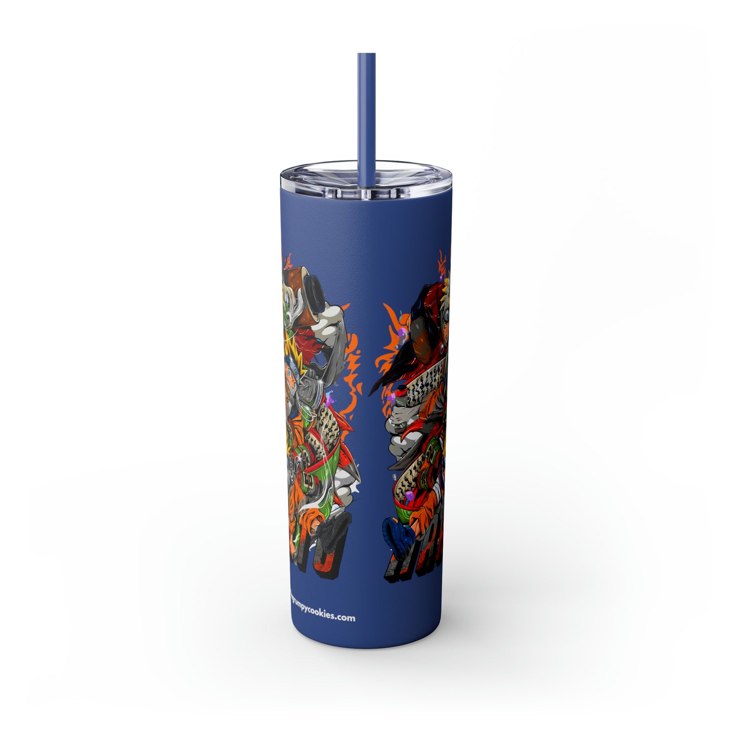 The Many Faces of Naruto Skinny Tumbler with Straw, 20oz