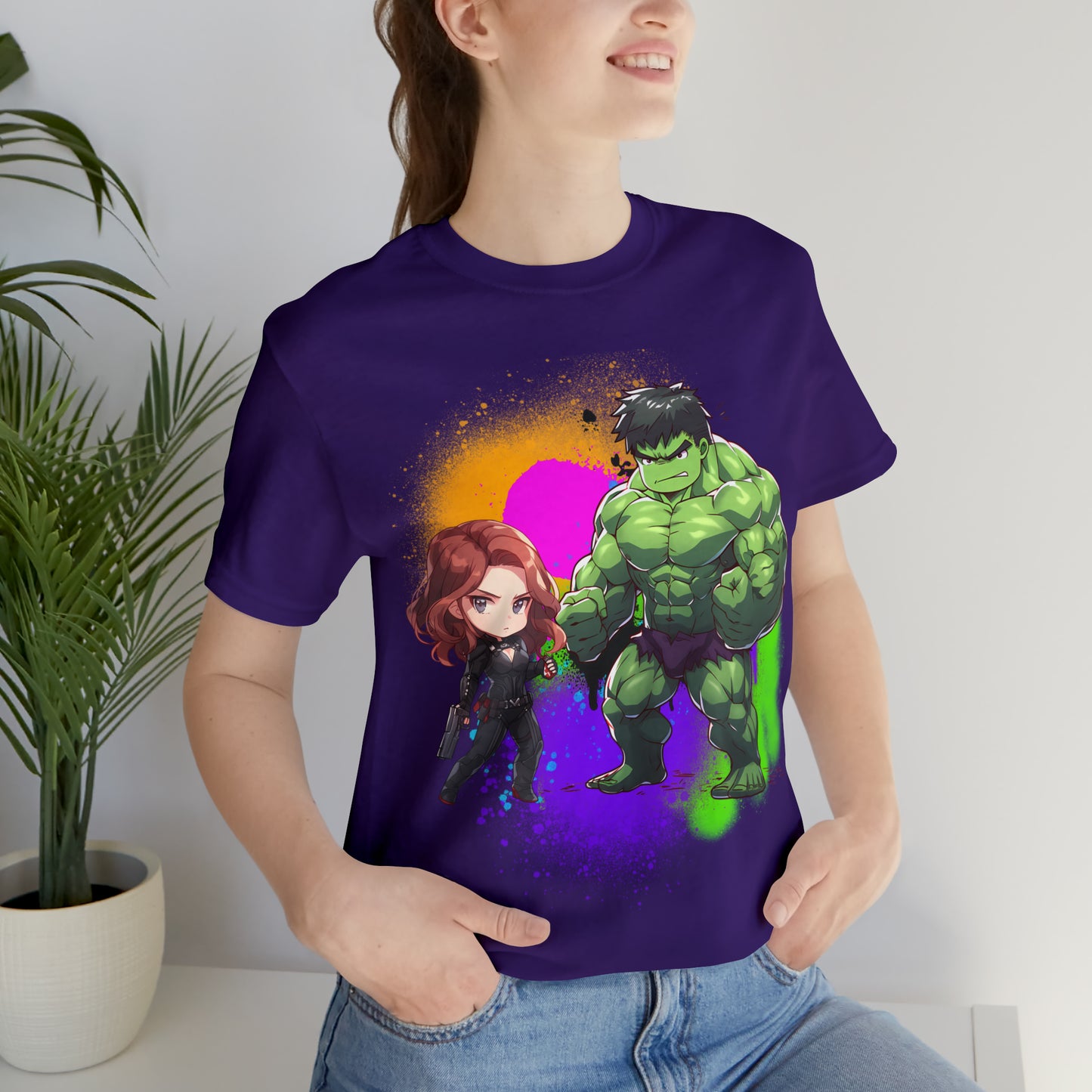 Hulk Loves Black Widow Jersey Short Sleeve Tee