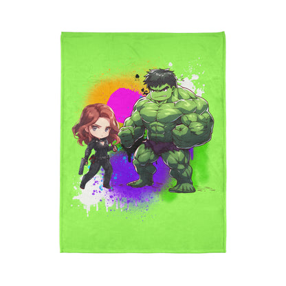 Hulk Loves Black Widow Soft Polyester Blanket