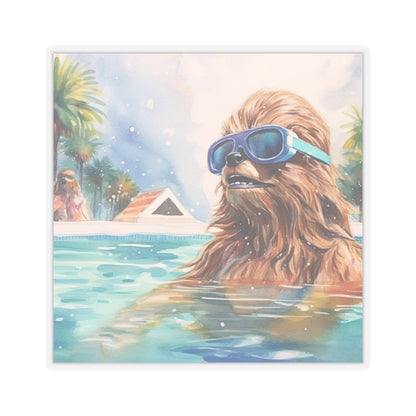 Chewbacca at the Pool Party Kiss-Cut Stickers