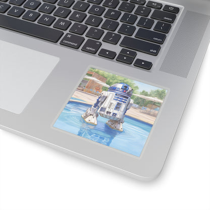 R2D2 at the Pool Party Kiss-Cut Stickers