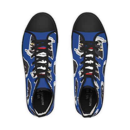 Super Serious Iguro Men's High Top Blue Sneakers