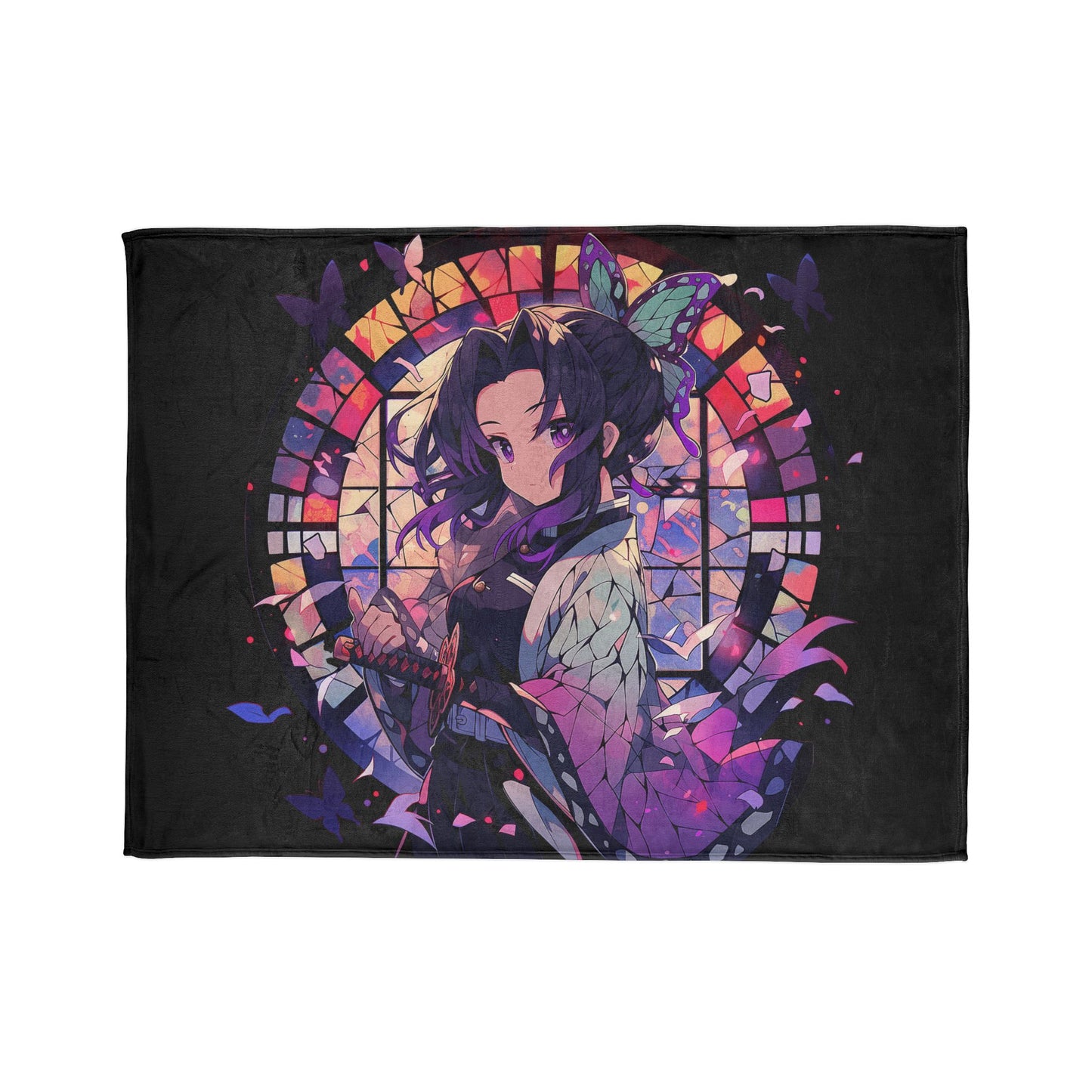 Demon Slayer - Stained Glass Shinobu Kocho Series Polyester Blanket