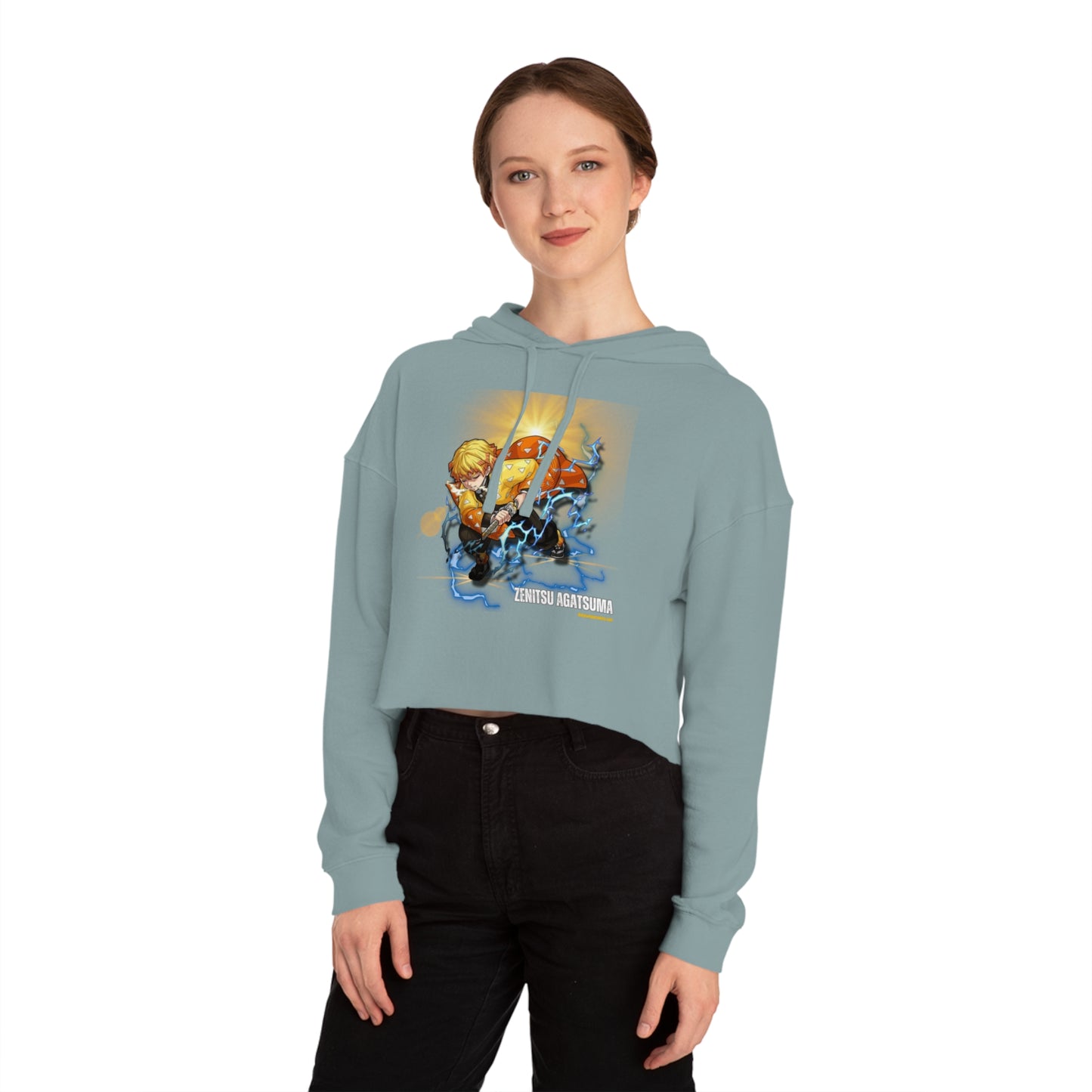 Demon Slayer - Zenitsu Agatsuma Crew Women’s Cropped Hooded Sweatshirt