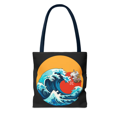 One Piece - Riding the Wave Black Tote Bag