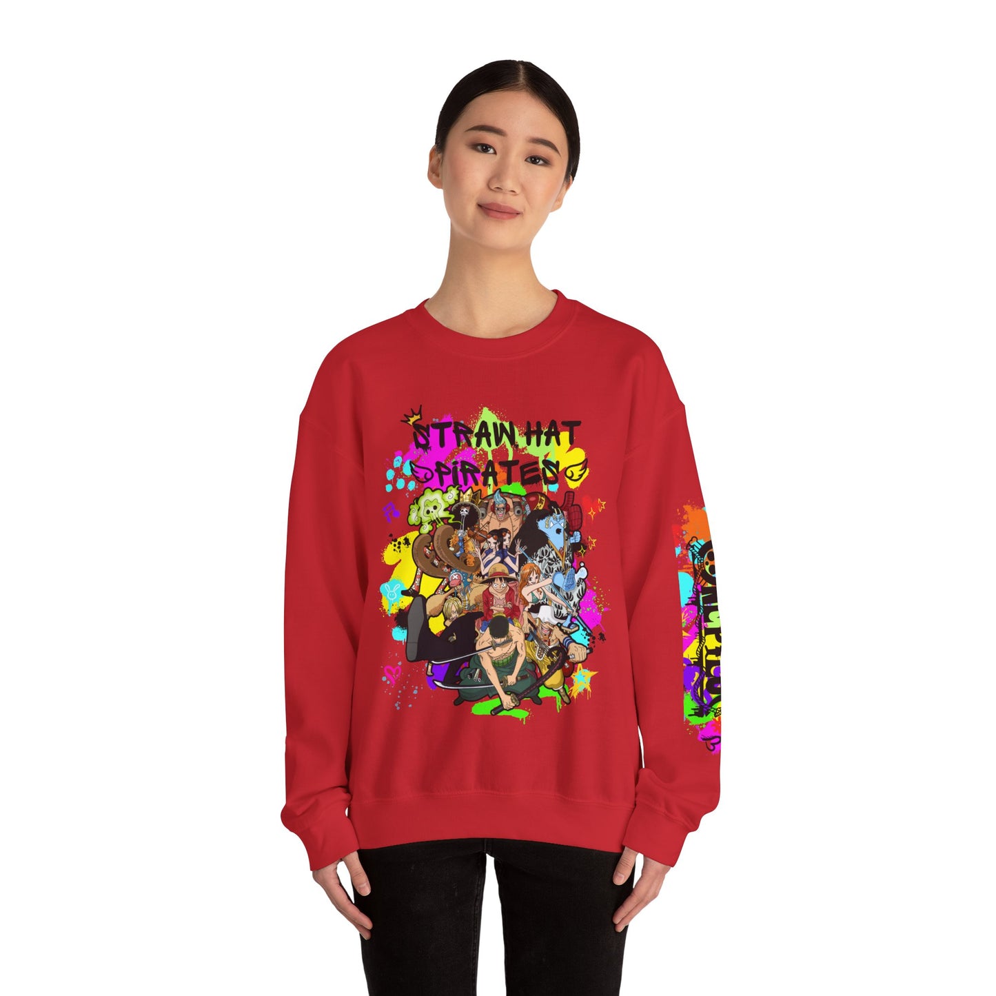 One Piece - Graffiti Straw Hat Crew Unisex Heavy Blend™ Crewneck Sweatshirt