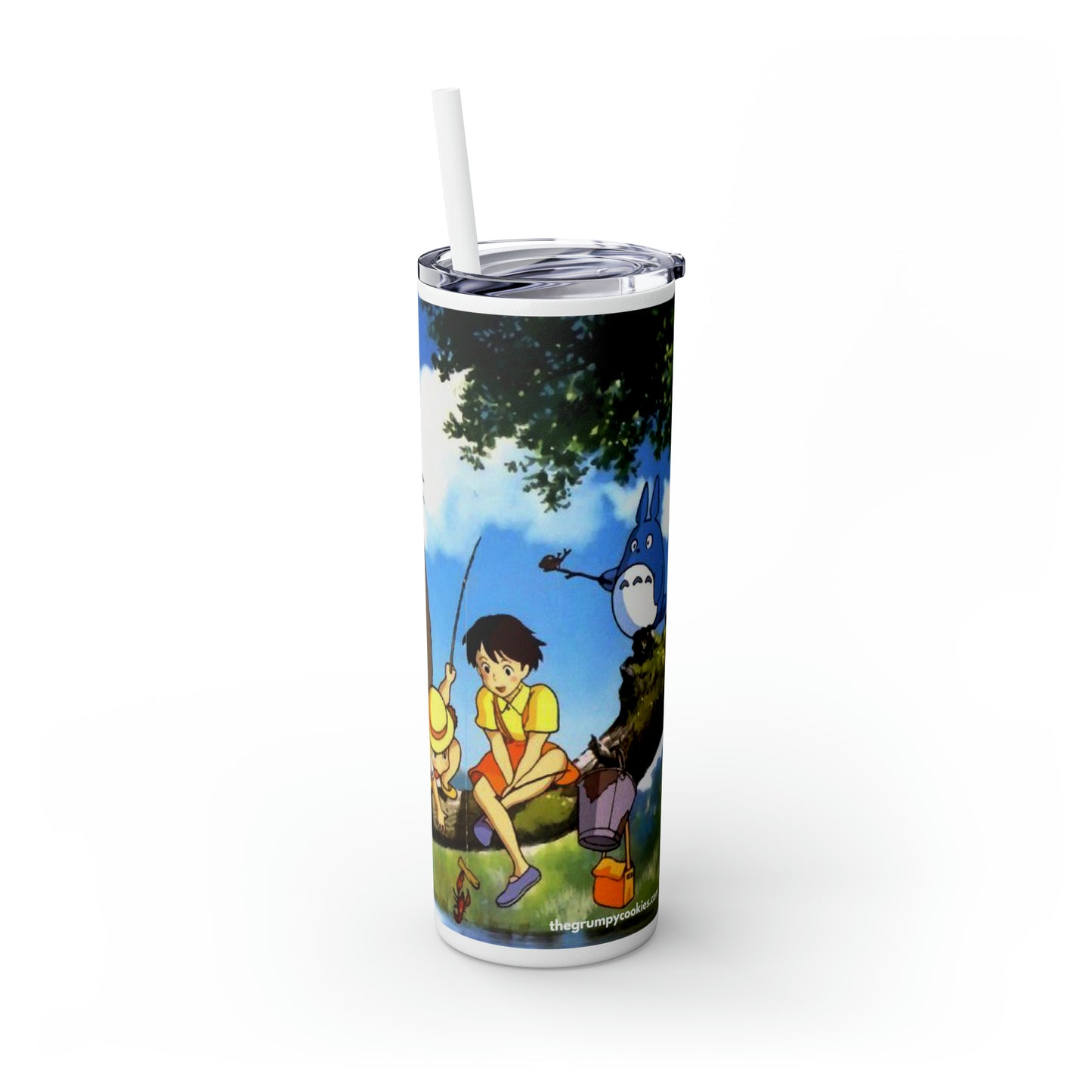 Totoro and Friends Skinny Tumbler with Straw, 20oz