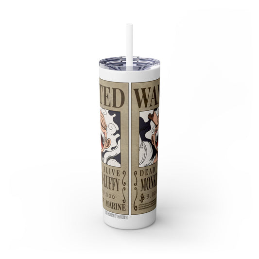 One Piece - Luffy Fifth Gear Skinny Tumbler with Straw, 20oz