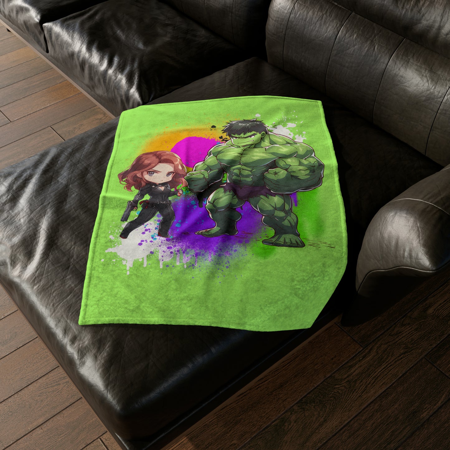 Hulk Loves Black Widow Soft Polyester Blanket