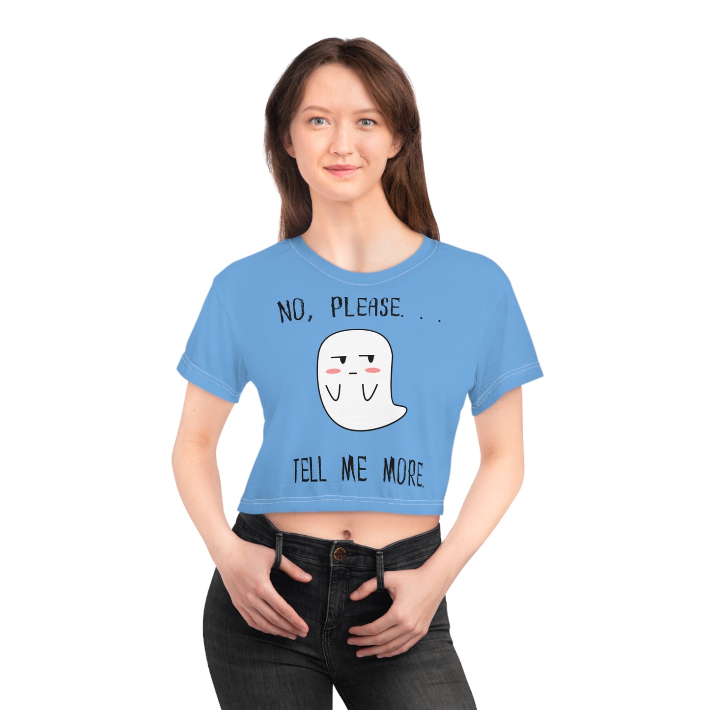 Winston The Ghost Blue Crop Tee