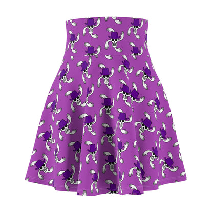 Robin's Jolly Roger Women's Skater Purple Skirt (AOP)