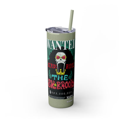 One Piece - Brook Wanted Poster Tumbler with Straw, 20oz