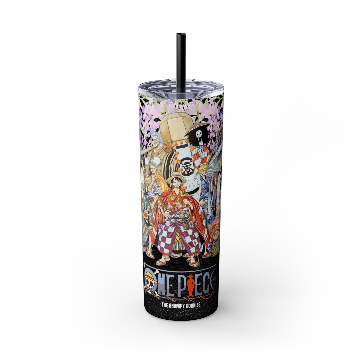 One Piece - Wano and Wisteria Tumbler with Straw, 20oz