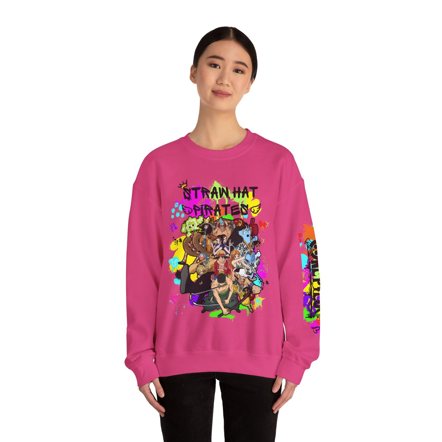 One Piece - Graffiti Straw Hat Crew Unisex Heavy Blend™ Crewneck Sweatshirt