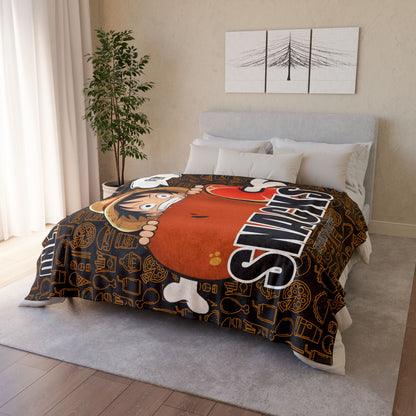 One Piece- Here For The Snacks Polyester Blanket