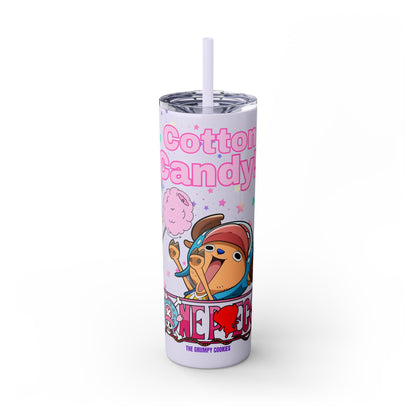 One Piece - Chopper Loves Cotton Candy Skinny Tumbler with Straw, 20oz