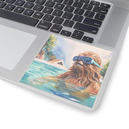 Chewbacca at the Pool Party Kiss-Cut Stickers