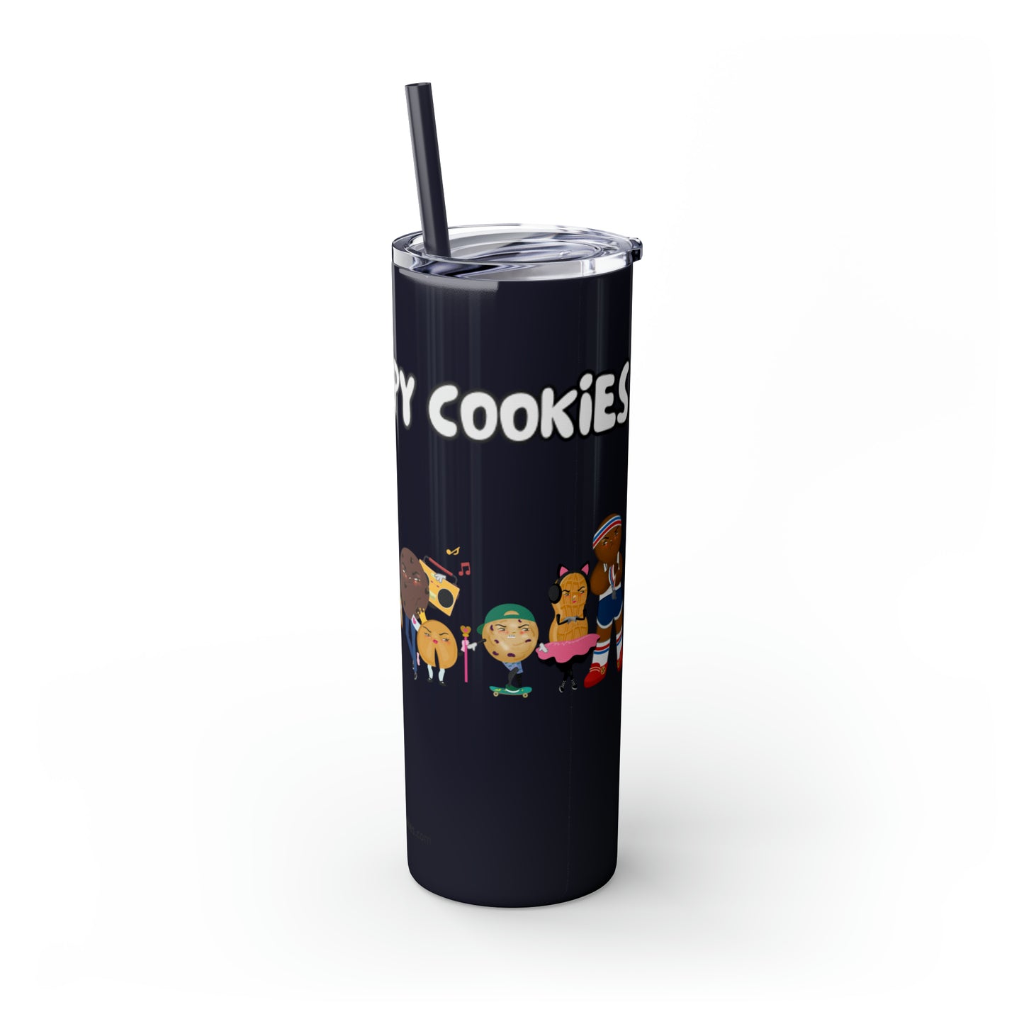 The Grumpy Cookies Crew Skinny Tumbler with Straw, 20oz