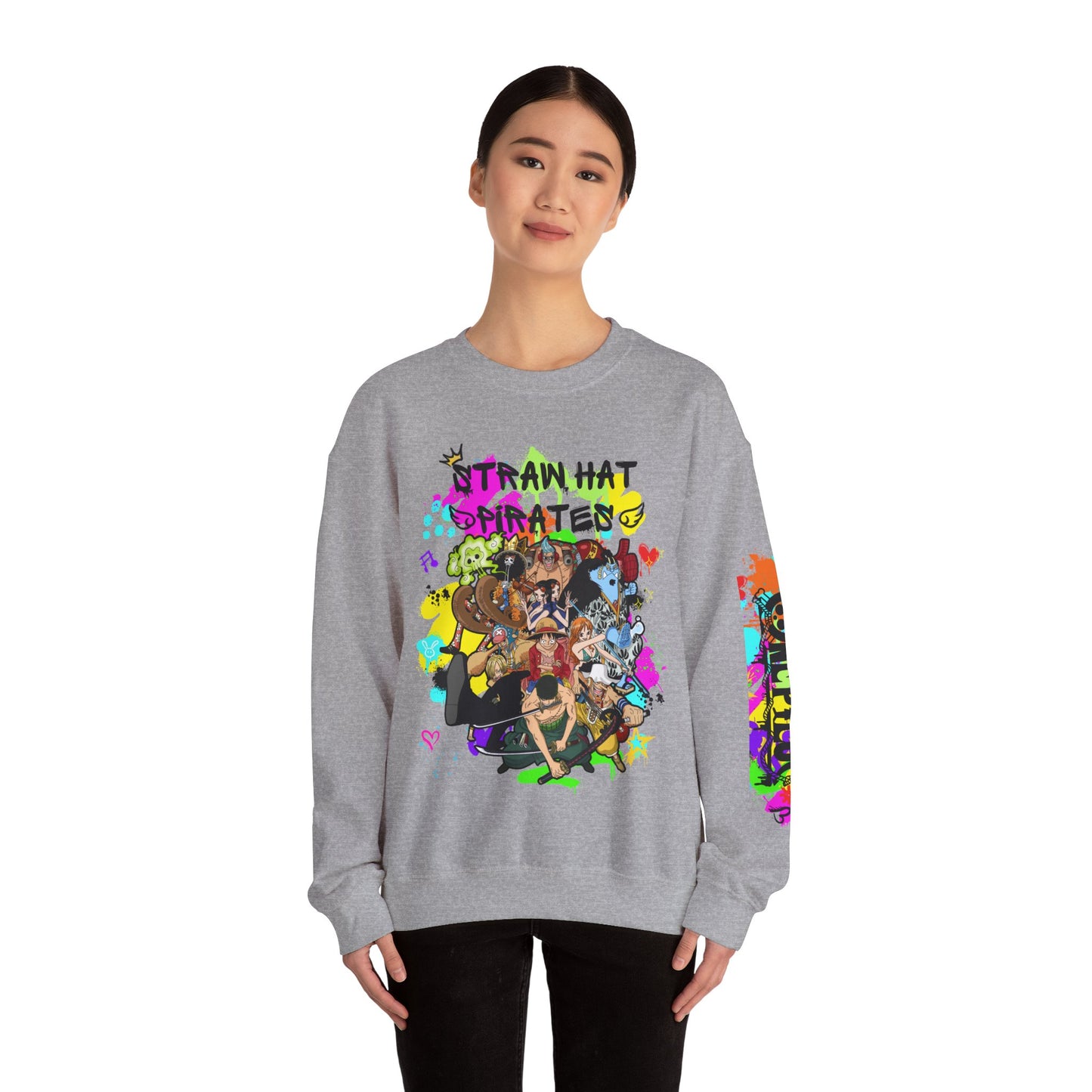 One Piece - Graffiti Straw Hat Crew Unisex Heavy Blend™ Crewneck Sweatshirt