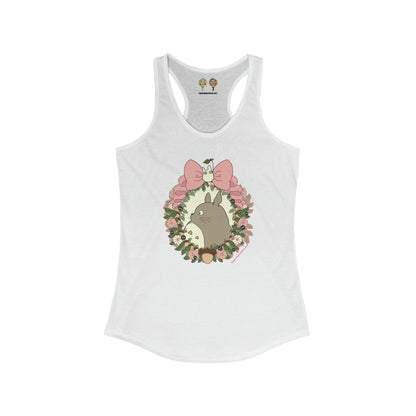 Totoro Wreathed in Cuteness Women's Ideal Racerback Tank