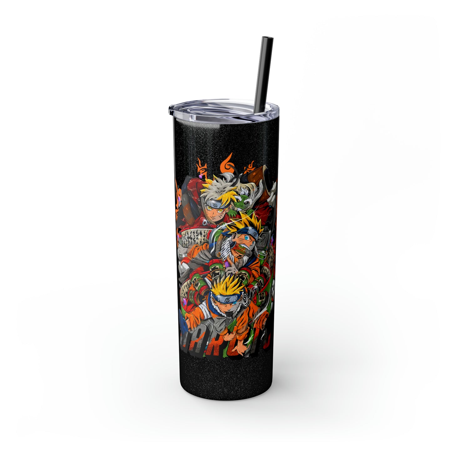 The Many Faces of Naruto Skinny Tumbler with Straw, 20oz